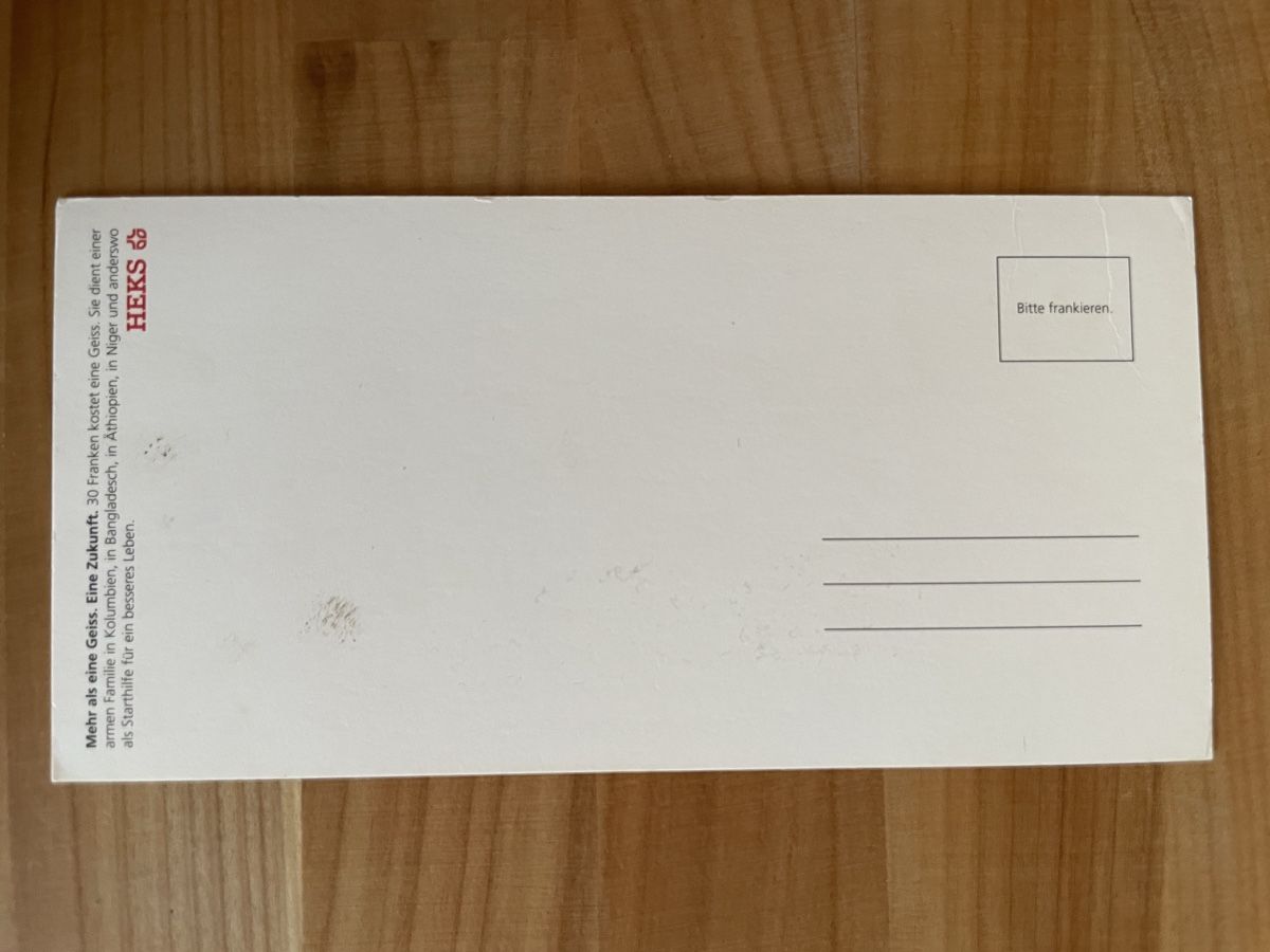 Ansichtskarten: AK Werbung von HEKS 30er Geldnote – Gebraucht aus Rümlang von Kartenpost1 1