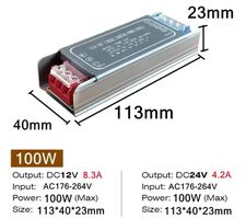 12V 100W Schaltnetzteil LED-Lichttreiber 176-264V AC