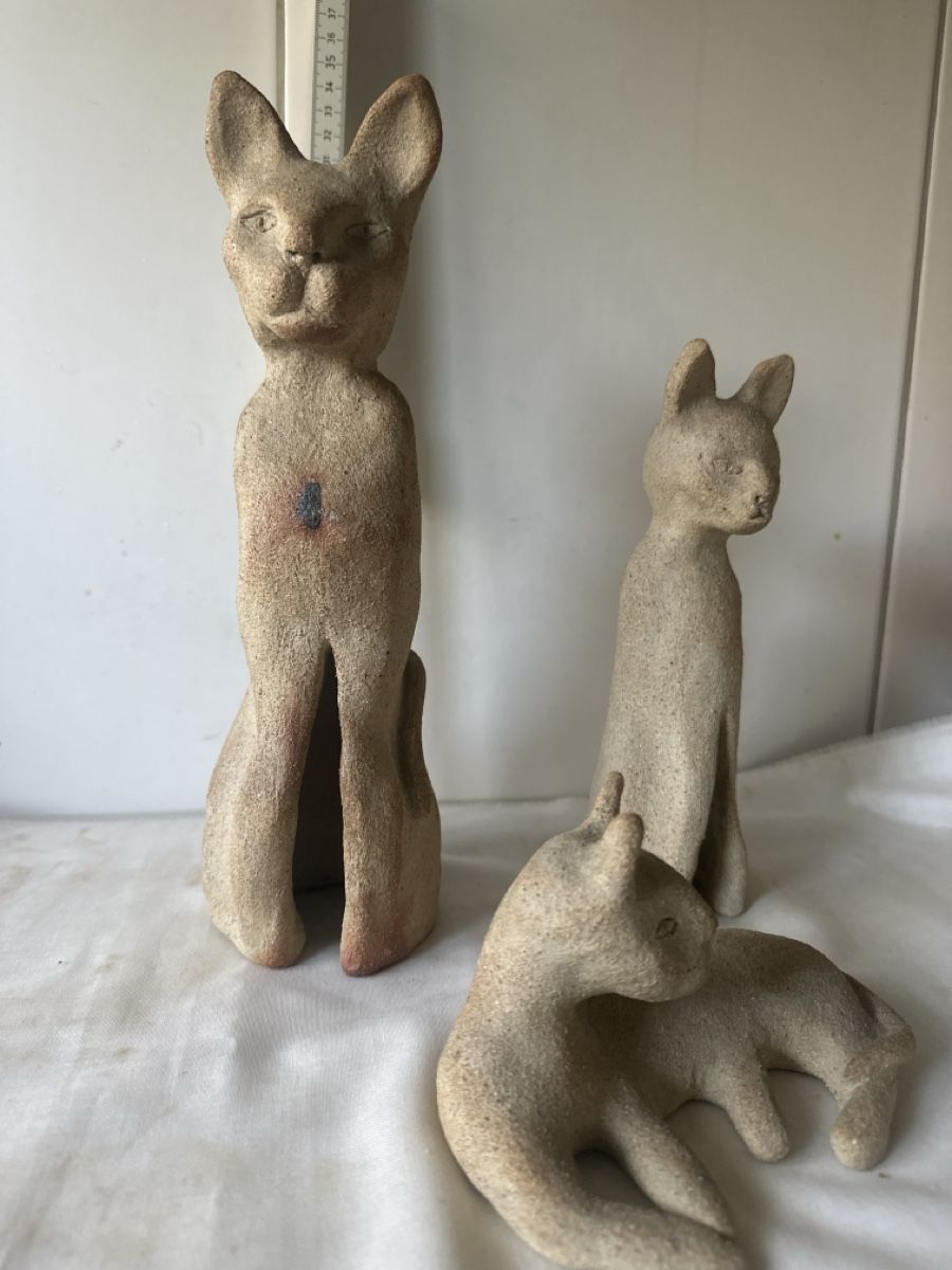 Statuette: Katzenfiguren-Set, Keramik, 3-teilig, Herbstdeko – Usato da Zürich venduto da Chaeffeler 4