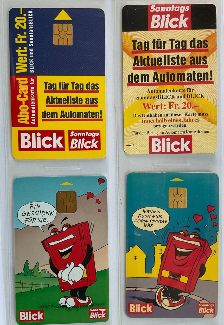 Telefon- & Taxkarten: 4 Blick Karten – Gebraucht aus Winterthur von Grap75