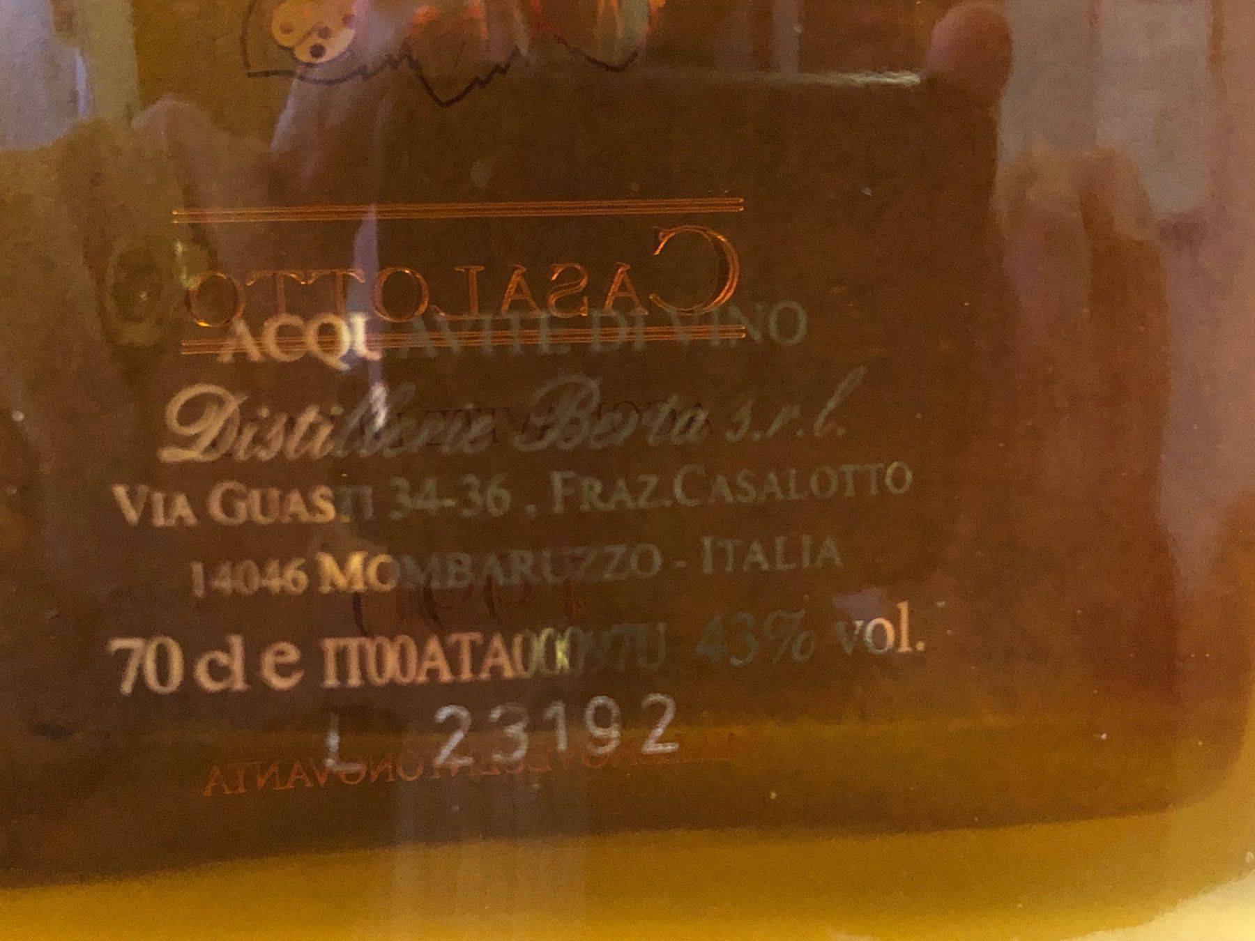 Berta Bevande alcoliche: Berta Casalotto RISERVA Aquavite 43%1990 – Nuovo e nell'imballaggio originale da Wöschnau venduto da Vinsale 8
