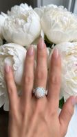 Bague avec opale et zircons Luxe
