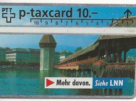 Taxkarte Luzern Kapellbrücke 10.00 Fr. sehr gut erhalten