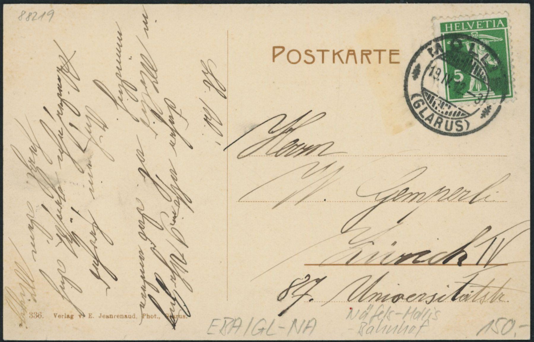 Cartoline postali: GL Näfels - Mollis - Bahnhof - Bahn – Usato da Schindellegi venduto da Jonathan77 1