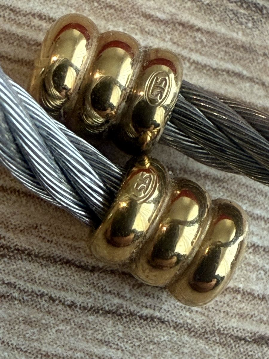 Anelli: Charriol Cable Ring Stahlseil Goldfarben Designer – Usato da Wettingen venduto da Ni_la_lo 2