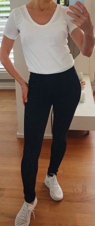 Leggings mit Glitzersteine schwarz Grösse XS
