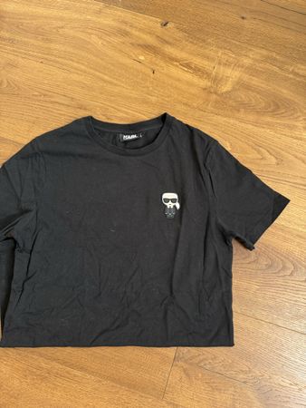 Karl Lagerfeld T-Shirt schwarz – Logo Patch – Gr. S