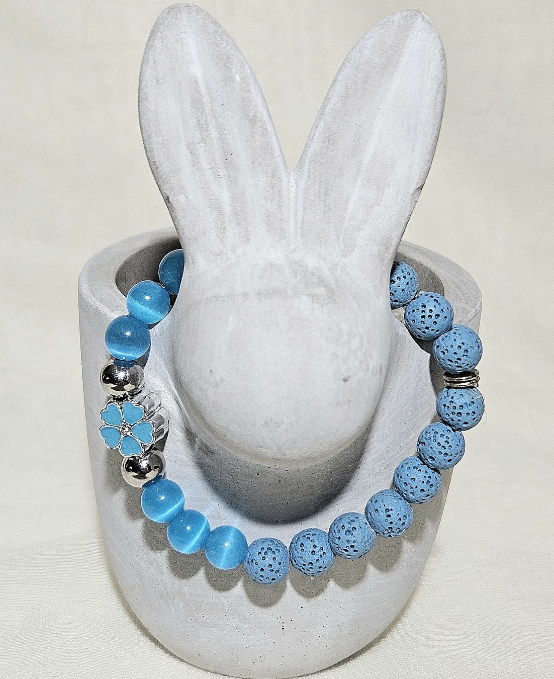 Bracciali & Braccialetti: weisse Lava-Glas Armk. mit Blume – Nuovo (secondo la descrizione) da Unterkulm venduto da Nachtigall 5