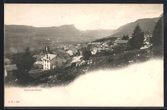 Cartoline postali: AK Ballaigues, Teilansicht mit Kapelle – Usato da Berlin venduto da bartko-reher