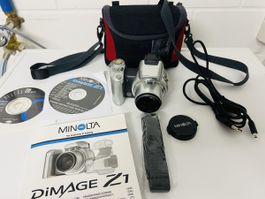 Konica Minolta DiMAGE Z1 Kamera-Set mit Tasche & Anleitung