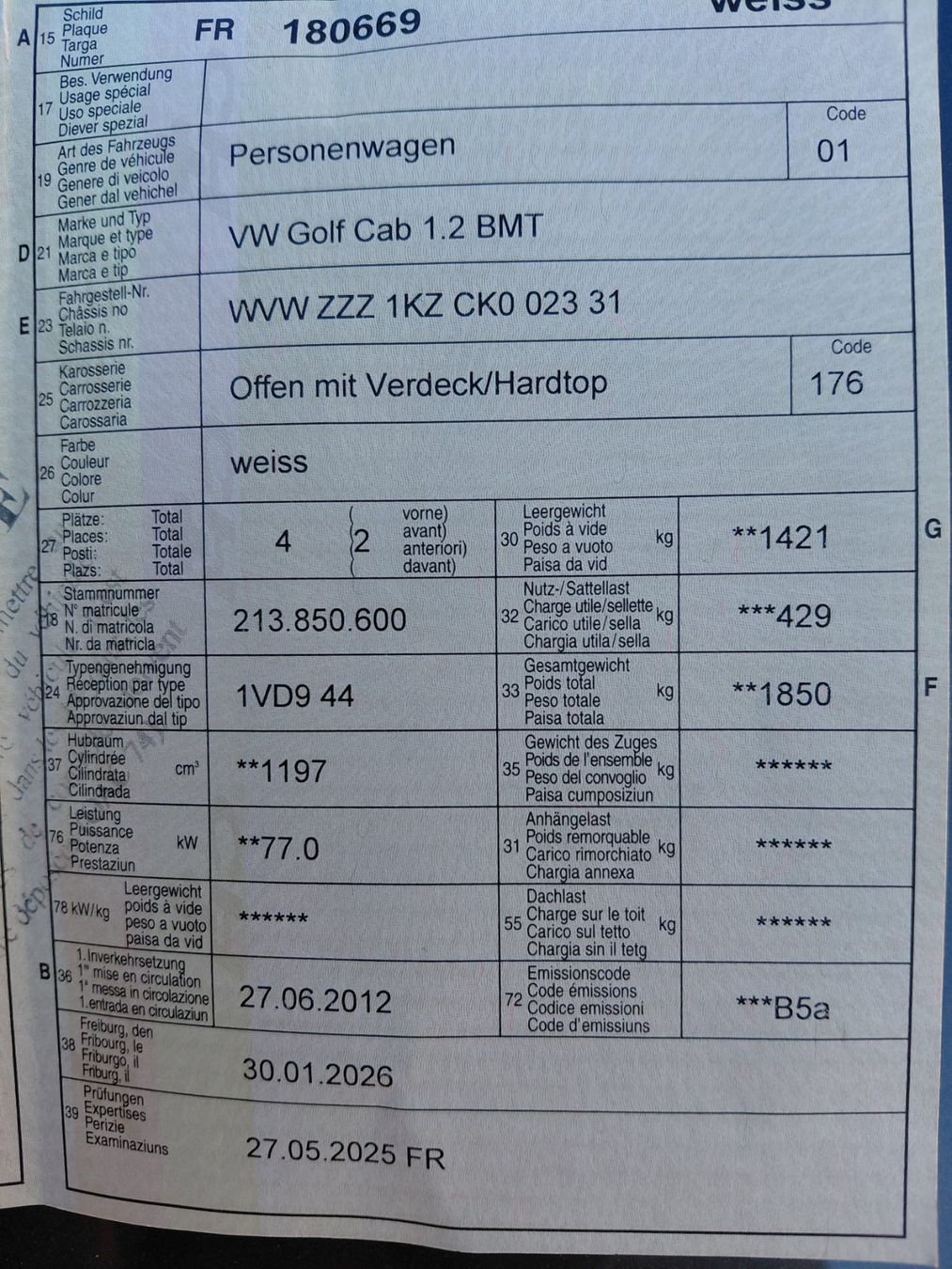 VW Automobili: VW Golf Cabriolet – Usato da Noiraigue venduto da pel_ny7d 2