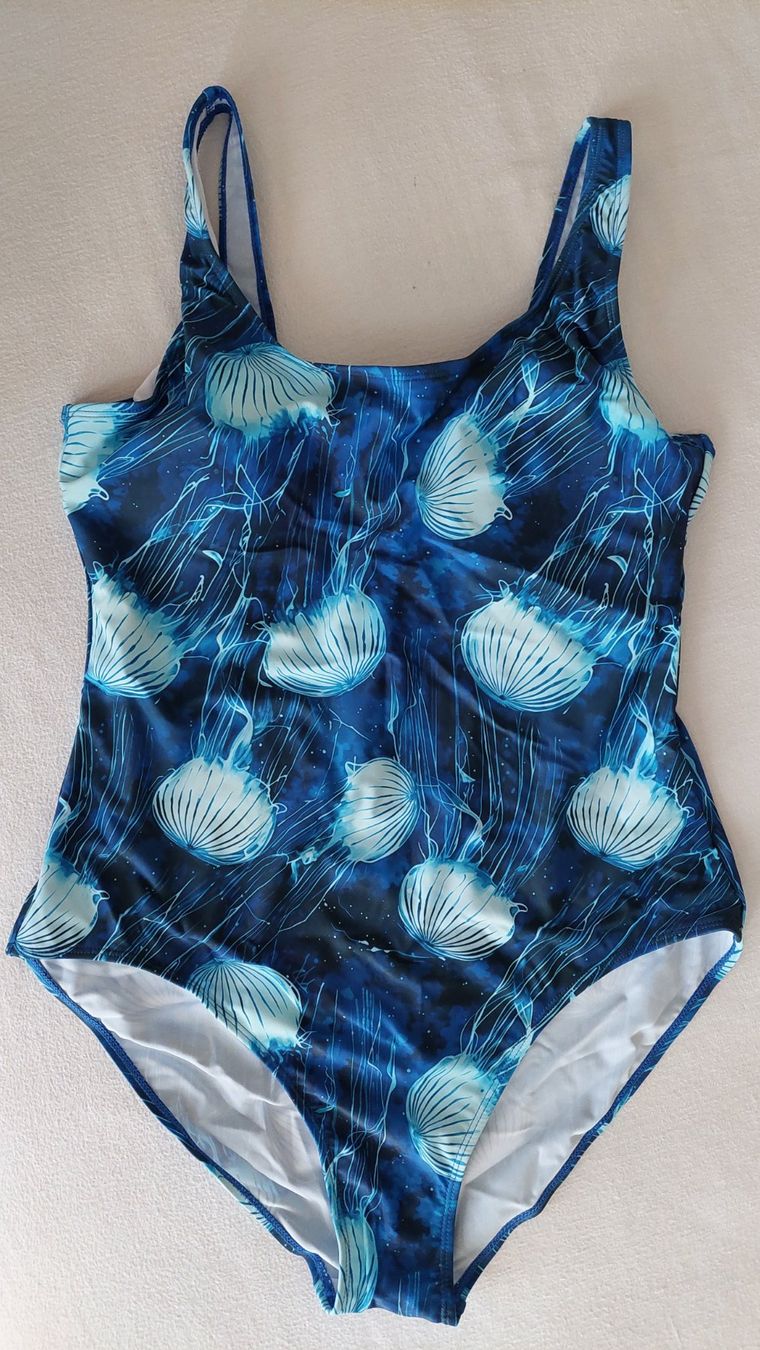 Costumi da bagno & Bikini: Badeanzug einteilig mit Quallen, Grösse XXL / 44 / 46 – Nuovo (secondo la descrizione) da Oberwil BL venduto da Hunajakakku 4
