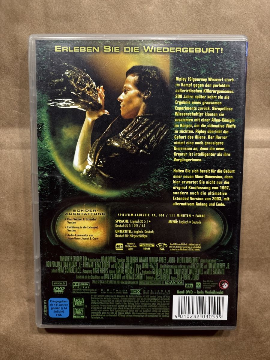 Tutti i DVDs: Alien - die Wiedergeburt  – Usato da Ruswil venduto da Slivio_ 1