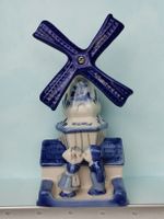 Keramik Figur Delfter Blau Windmühle mitküssendem Paar