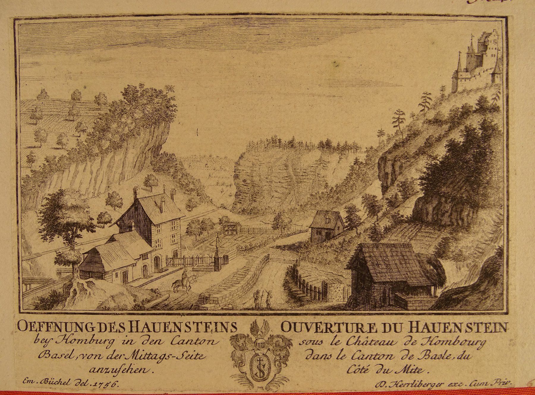 Incisioni: HAUENSTEIN, HOMBURG, KUPFERSTICH 1756 – Usato da Grüningen venduto da Kartensammler 1