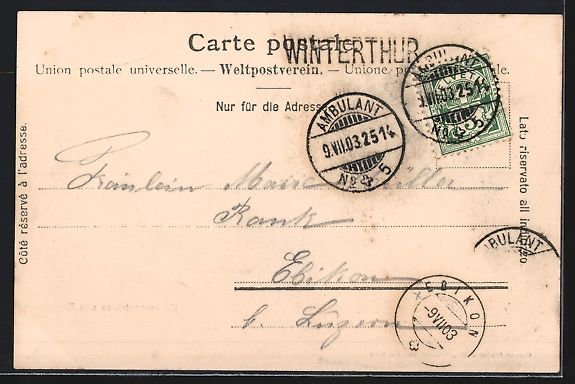 Cartes postales: Winterthur, Kasernenstrasse und Techniku – D'occasion à Berlin par bartko-reher 1