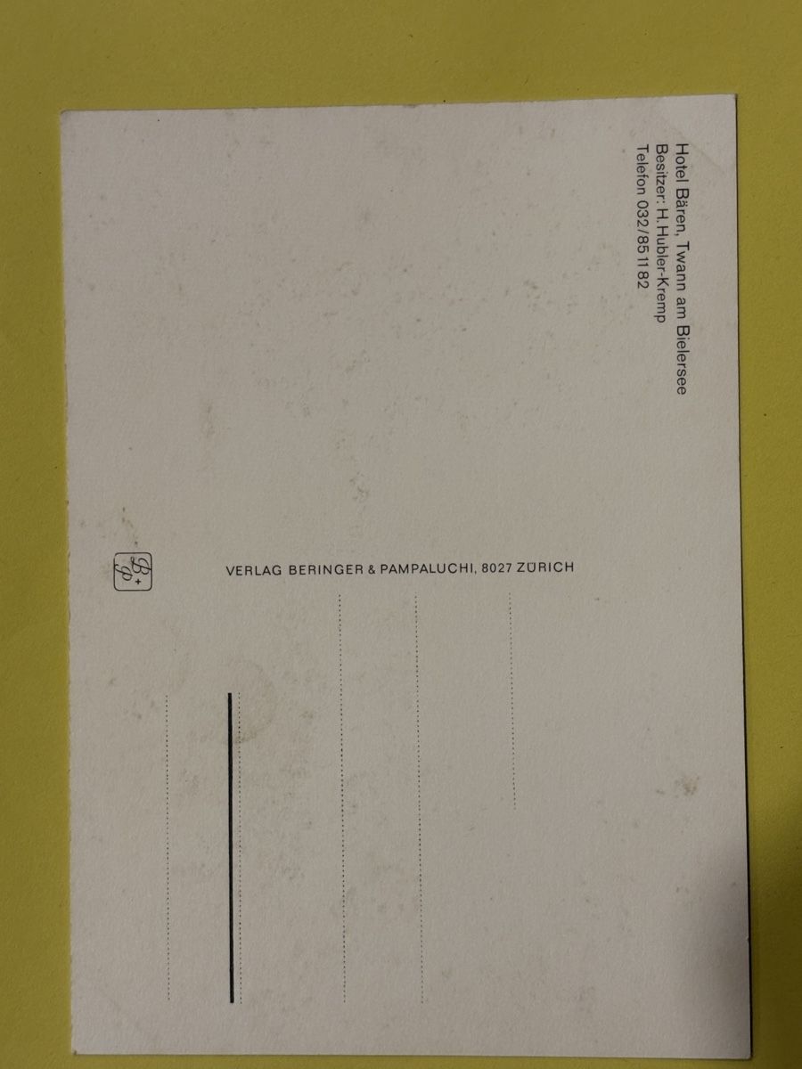 Cartoline postali: AK von Hotel Bären in Twann – Usato da Rümlang venduto da Kartenpost1 1