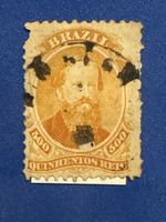Timbre Brésil 500 Reis 1876 oblitéré bon état