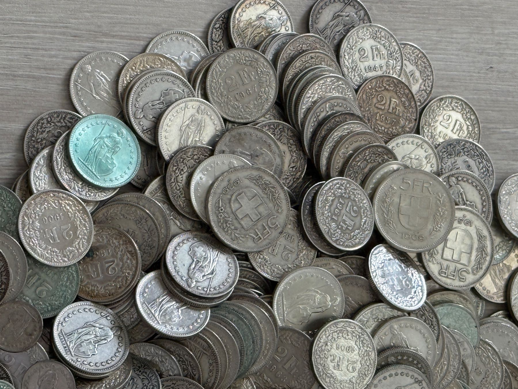 Alle Münzen: 10 kg Schweizer Silbergeld  ss - stgl – Gebraucht aus Wallisellen von SWISS_SILVER1 2