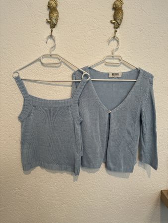 Helline Set (Top + Cardigan) hellblau Gr. 36 / S