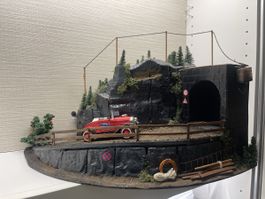 Modellbau Diorama mit Auto Einzelstück! Sehr schön! TOP!