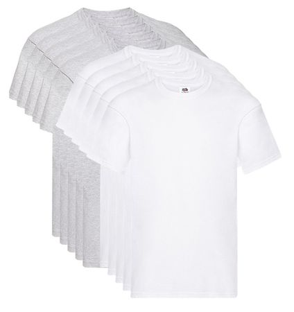10x T-shirt Fruit of the Loom Gr.XXL, 5x weiss + 5 grau