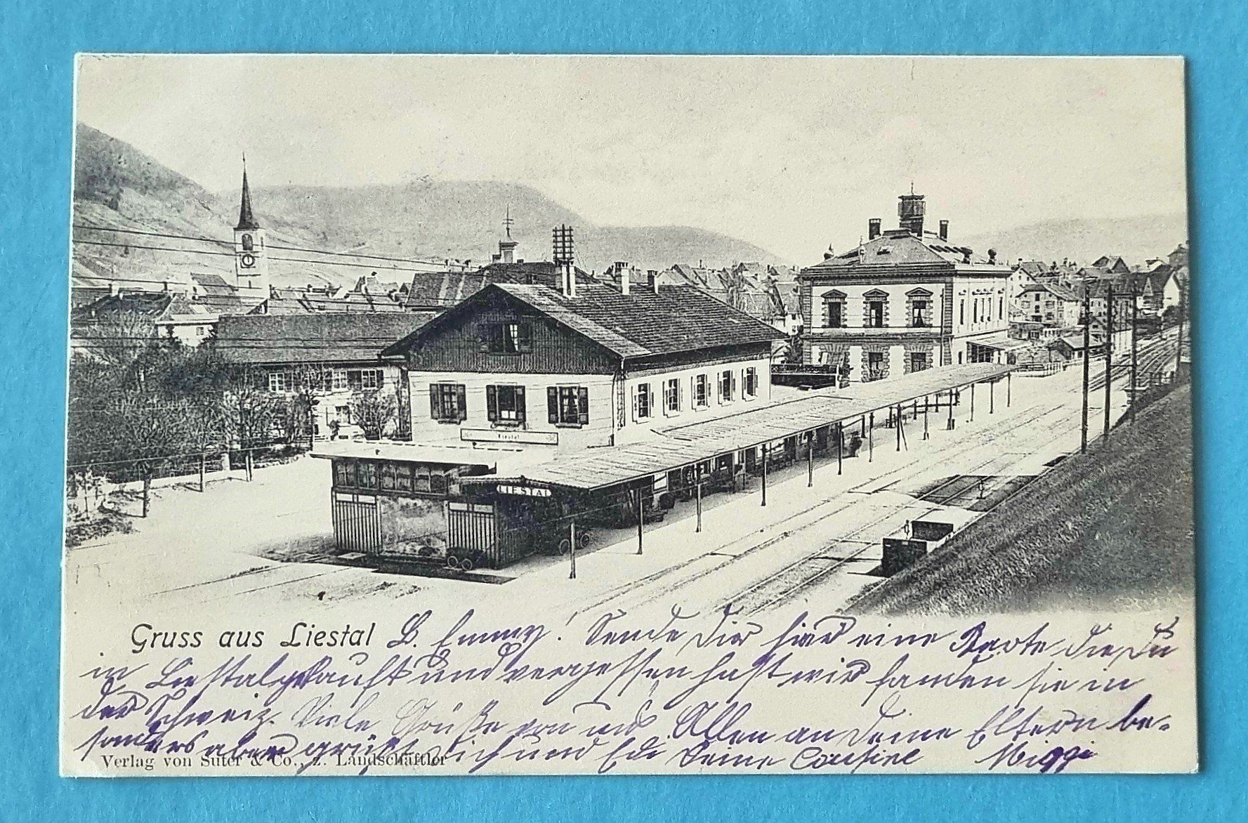 Cartoline postali: Liestal - Bahnhof - 1904 – Usato da Rothrist venduto da RROENK
