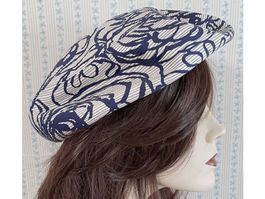 Beret Hut Stoff Gr. S abgesteppt Felix Lugano VINTAGE 50s