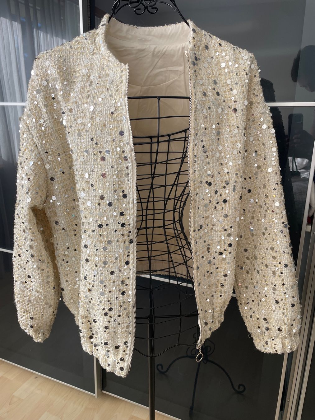 Giacche: Pailletten Jacke creme Neu Gr.L – Nuovo (secondo la descrizione) da Obfelden venduto da 3zwerge 5