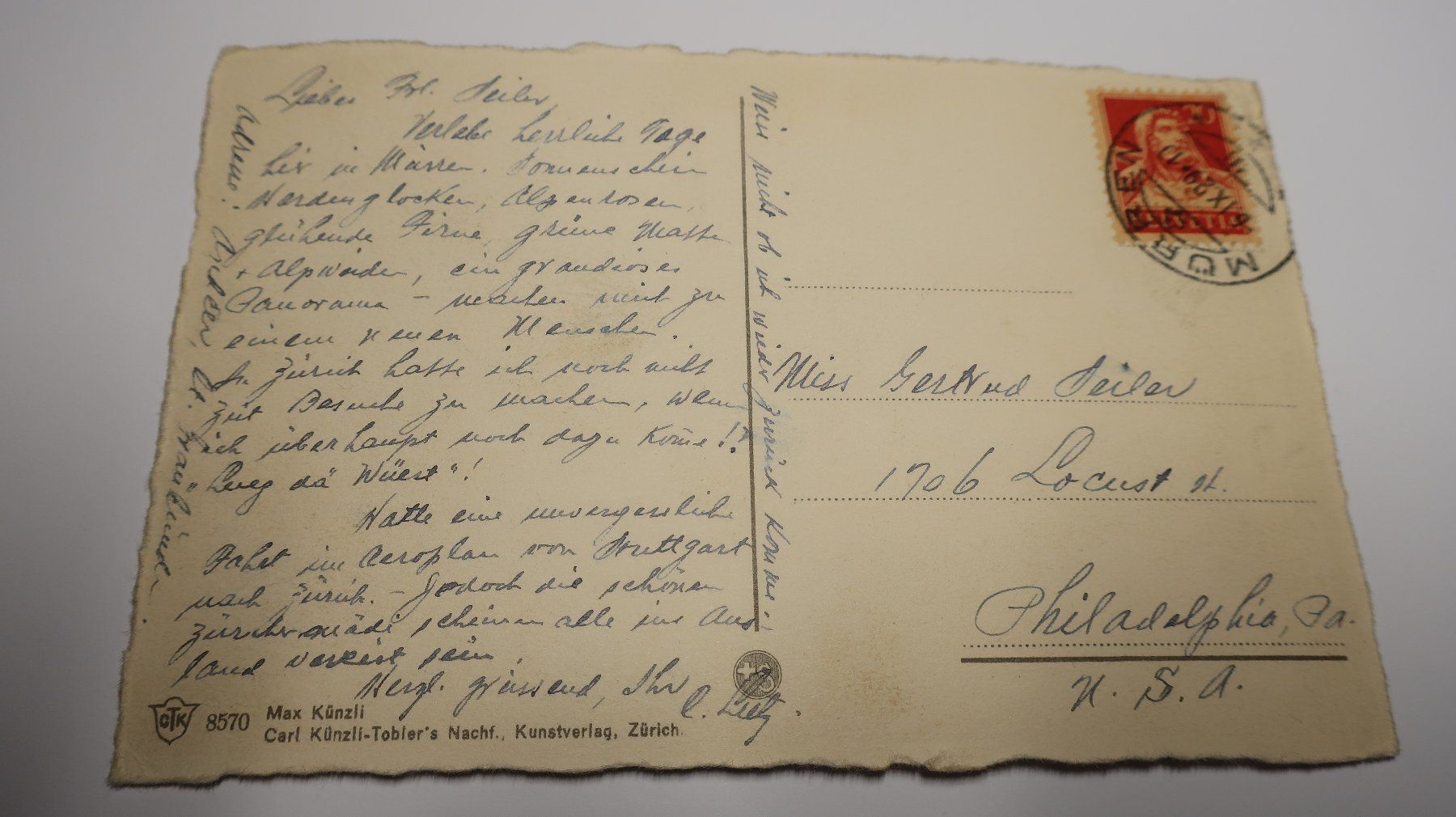 Ansichtskarten: Zürich,  Barques 1929 – Gebraucht aus Cormoret von Pascalll2001 3