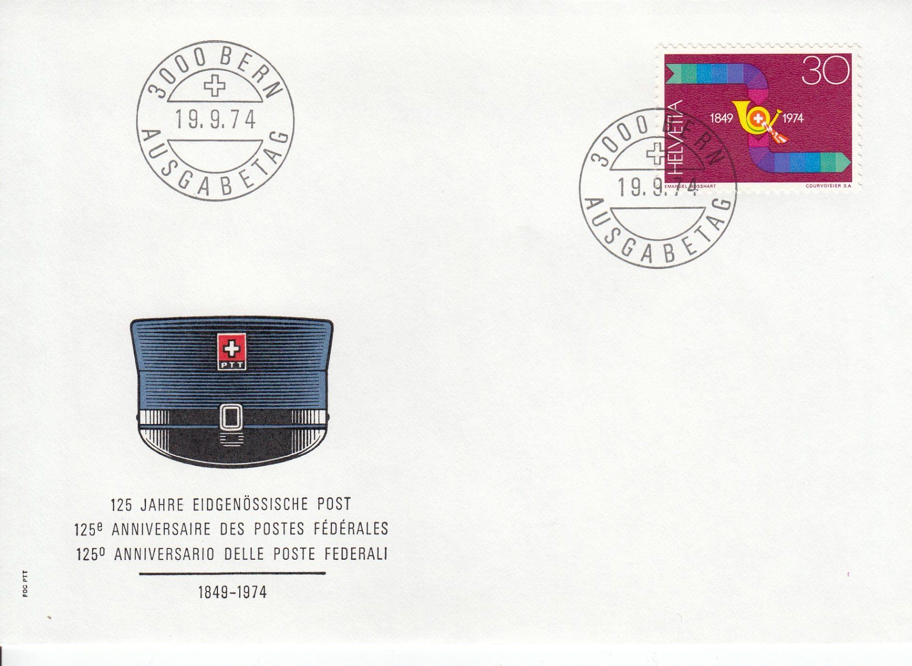 Tutti i francobolli: 1974 150 Jahre Eidgenössische Post FDC – Usato da Spreitenbach venduto da Mustang_1105