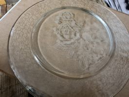 Große Glas Servierplatte/Tortenplatte 30.5 cm