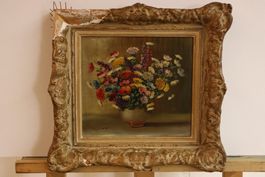 Blumenstillleben Ölgemälde, Vintage, im Rahmen, Top Zustand