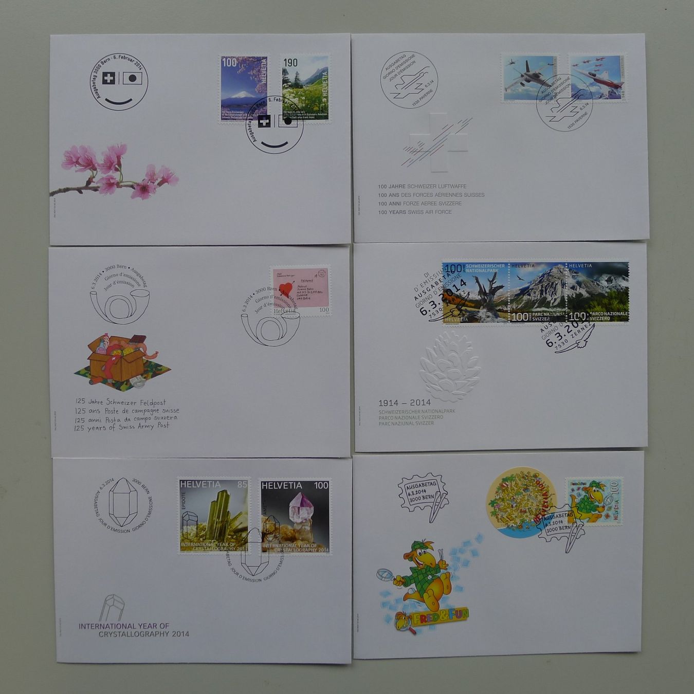 Tutti i francobolli: 2014, FDC Sammlung, total 25 Stück, neuwertig! – Usato da Sursee venduto da Luzernerraute 3