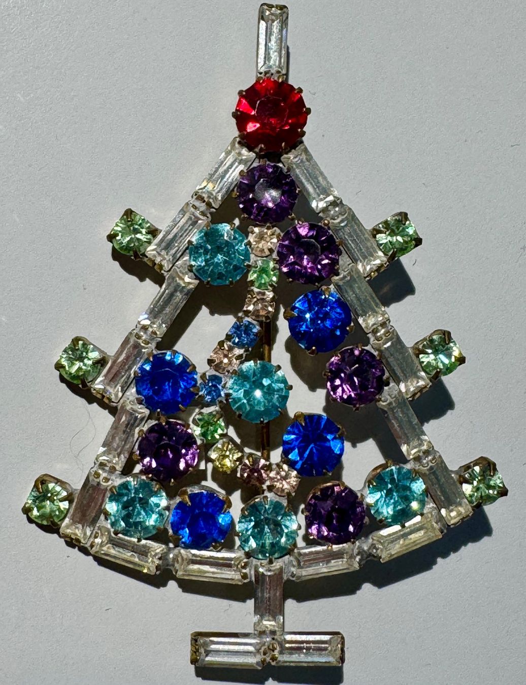 Strass-Brosche Nr. 42, Gablonz, Böhmen, Tannenbaum, vintage (Gebraucht