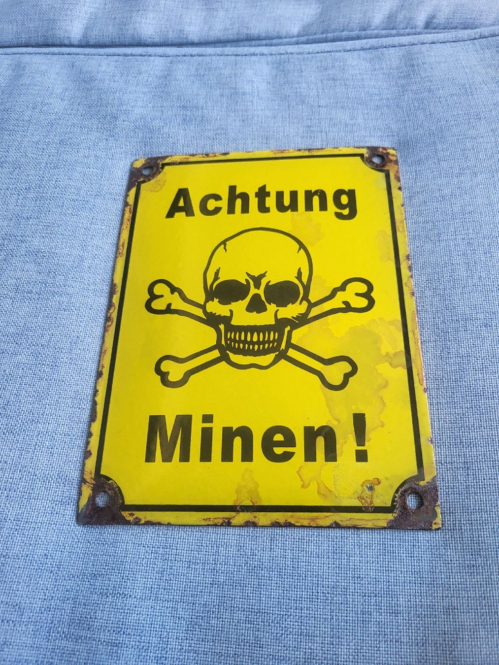 Schilder: Emailschild Achtung Minen – Gebraucht aus Gutenswil von ghekko88 3