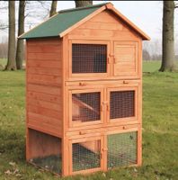 B-Ware Hasenstall Kaninchenstall Jumbo ~ 3 Etagen