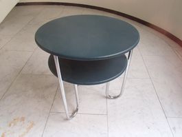Bauhaus Schlaufen Tisch petrolgrünes ECHT Leder