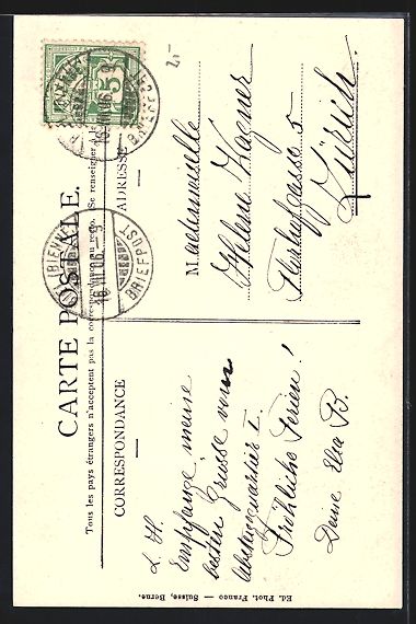 Cartoline postali: Bienne, eglise protestante, an der Kirch – Usato da Berlin venduto da bartko-reher 1
