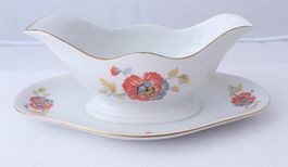 Sauciere Porzellan Suisse Langenthal mit Blumendekor