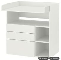 Wickeltisch, weiss mit 3 Schubladen von IKEA, SMÅSTAD