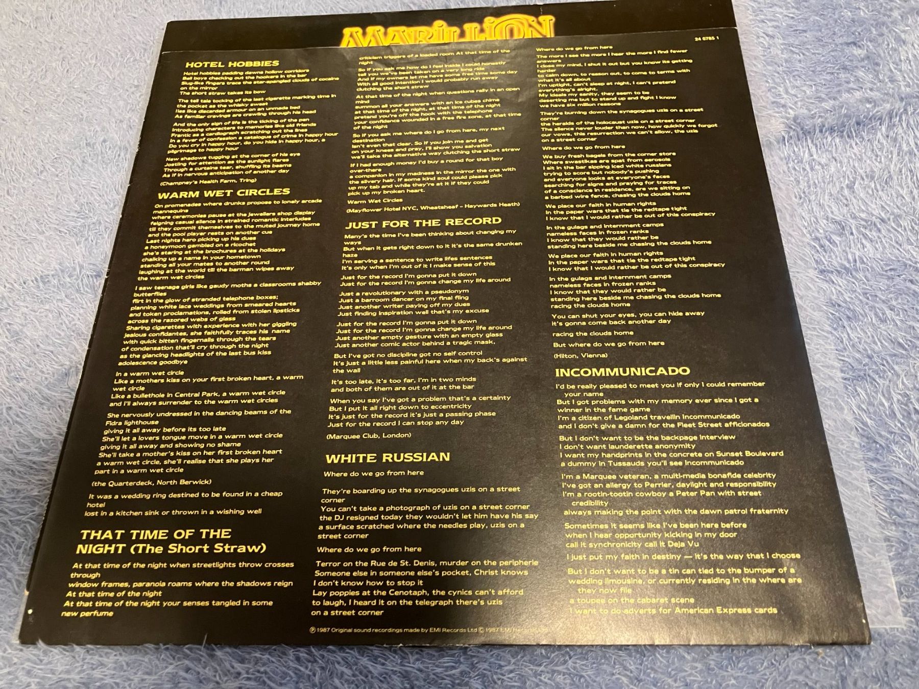 Dischi in vinile: Marillion – Usato da Aarwangen venduto da Jukebox3 4