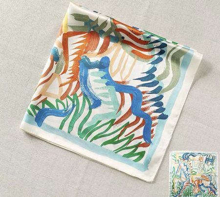 New with gift bag Silk Scarf, Abstract Pattern