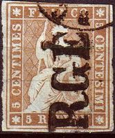 22G, CHARGE Stempel Genf, oben leicht angeschnitten