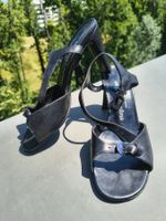 Sandales à talon cuir noir Stéphane Kelian T35