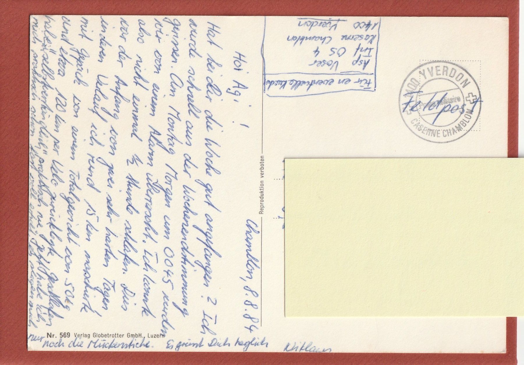 Cartoline postali: Ansichtskarte Militär Humor Feldpost 1984 – Usato da Würenlingen venduto da wetroki 1