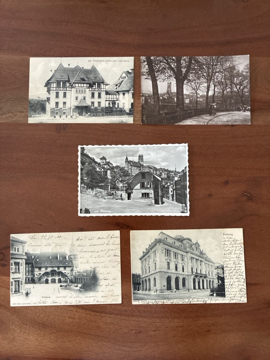 Ansichtskarten: 10 Ansichtskarten Schweiz von Freiburg FR – Gebraucht aus Oftringen von Cla.vD.74