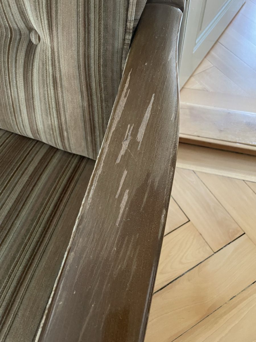 Divani: Vintage Sofa gestreift mit Massivholz – Usato da Winterthur venduto da LF1005 6