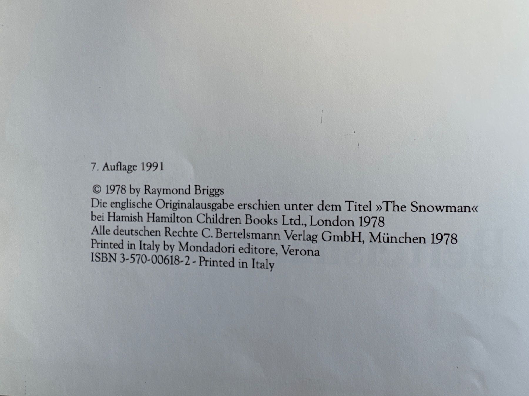 Libri: Raymond Briggs - Mein Schneemann – Usato da Aarau venduto da Kilauea 1