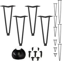 8 pieds de table Relaxdays noirs, neufs
